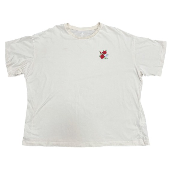 Converse Tops - Converse Women XXL  Graphic flower Print T-Shirt Short-sleeve offwhite oversized